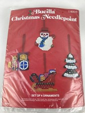 NEW Bucilla Christmas Needlecraft Jeweled Holiday Ornaments Snowman Tree