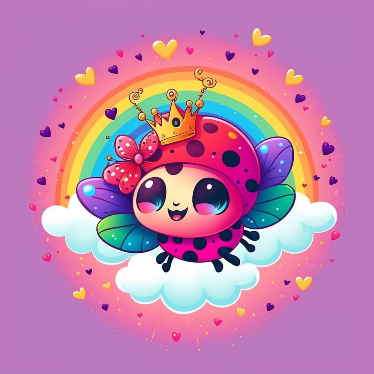 Ladybug fun frank lisa High Quality Square Metal Magnet 4 x 4