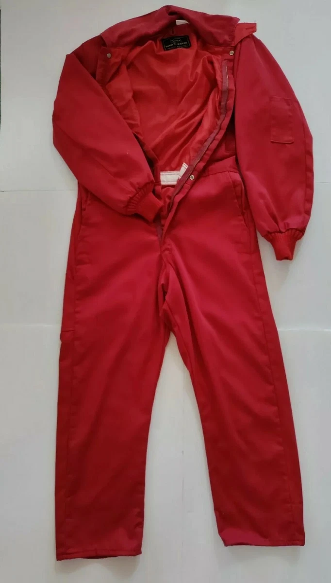 Red worker jumpsuit hotsell