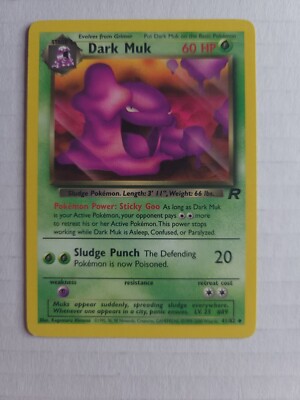 Vintage Uncommon Team Rocket Dark Muk Pokemon Card Lv.25, #89, 41/82