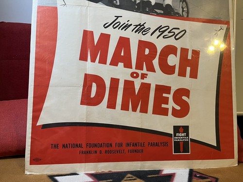 Vintage 1950 March of Dimes Poster Feat. June Allyson - 27" x 41" - 第 2/3 張圖片