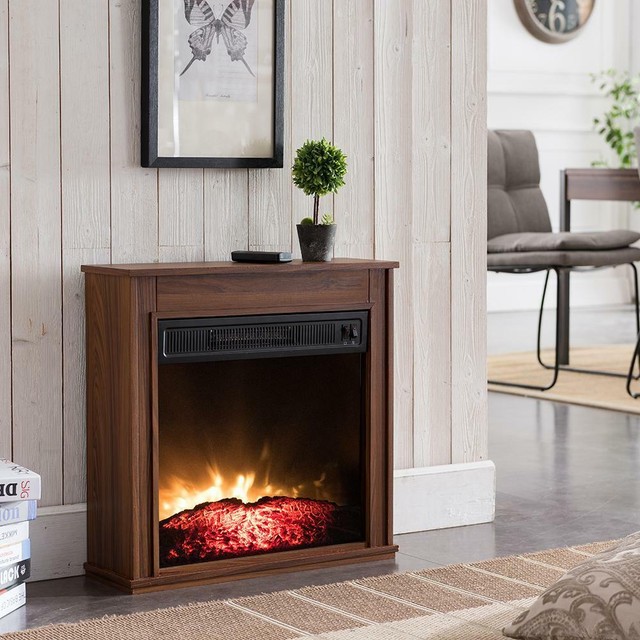 Freestanding Desktop Electric Fireplace 3300 Btu Fan Forced Heater
