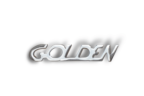 INSIGNIA LAMBRETTA ESCUDO DE PIERNAS DORADO EN CROMO POSTE - Imagen 2 de 2