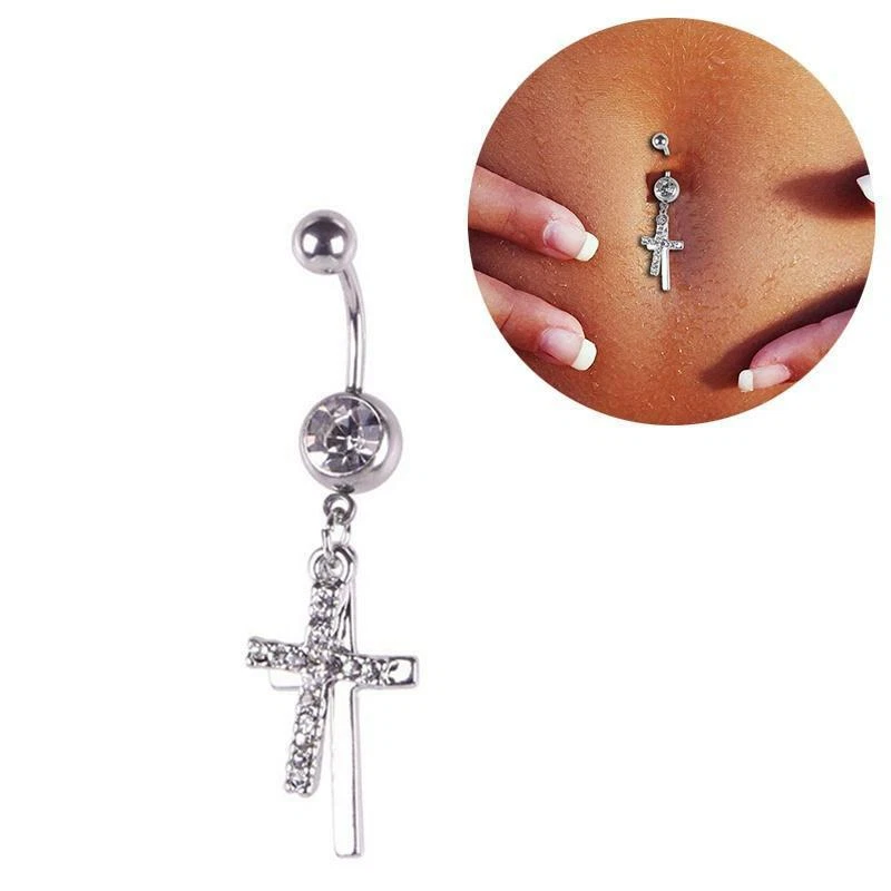 Cross belly button ring online