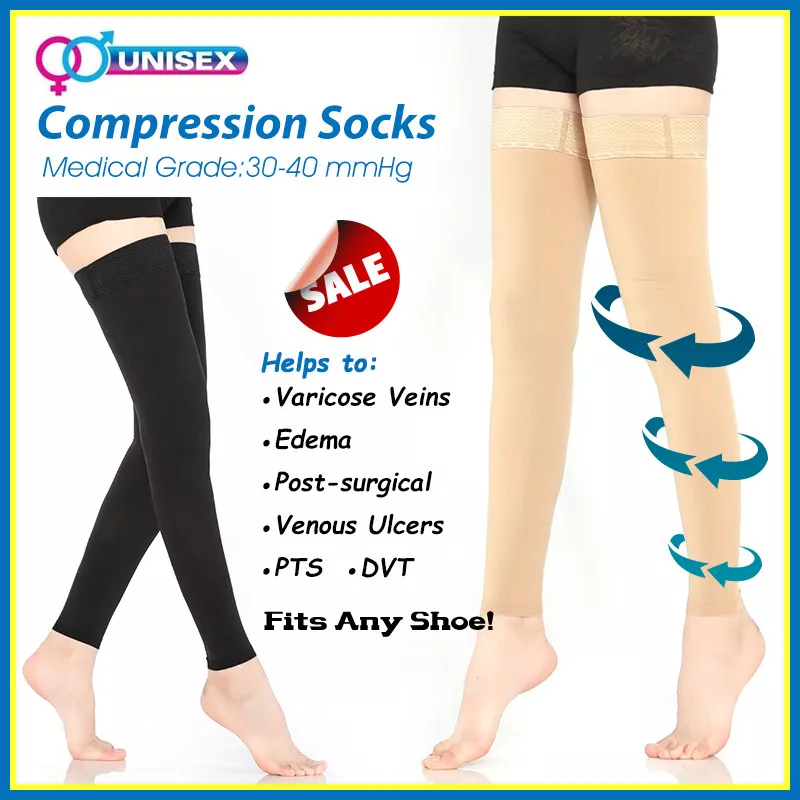 Medical Grade Compression Socks Varicose Veins Edema Flight Travel Leg  Stockings 