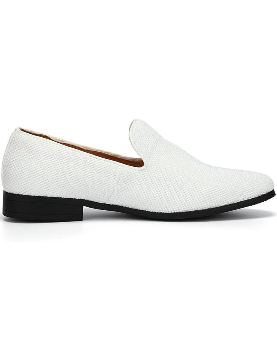 UUBARIS Men\'s White West Velvet Loafers Slip On Tuxedo Fashion Style Shoes Amazon.com | UUBARIS Men main image 3