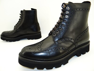 Grenson Fred Budapester Stiefelette Boots Stiefel Herren Schuhe Leder 45 Schwarz