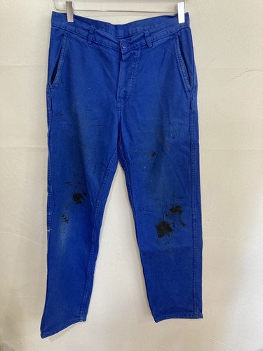 Europäische Malerhose 100 % Baumwolle blau 30x31 Distressed