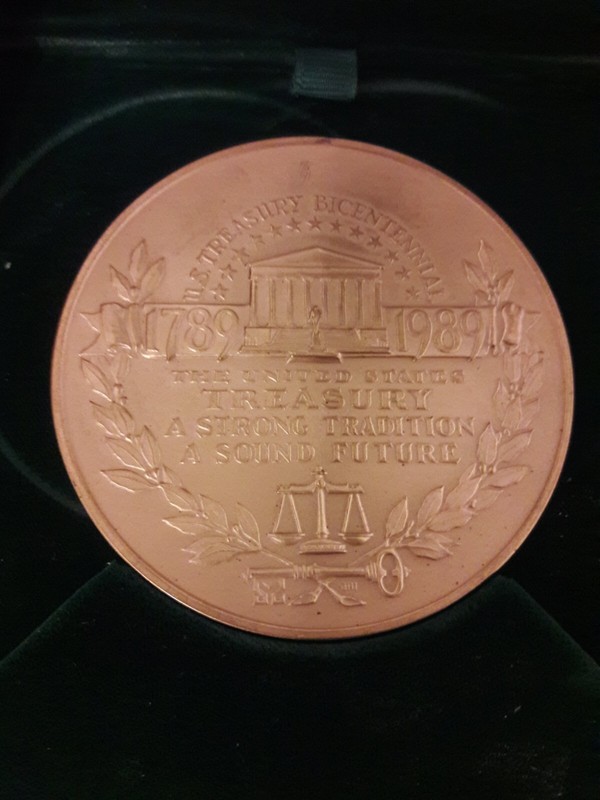 1 1989 Vintage Medal 3" Inch United States US Mint Treasury Bronze Bicentennial.