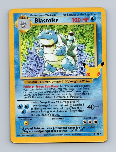 Blastoise 2/102 Celebrations: Classic Collection Pokemon Holo NM