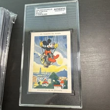 1930’s Chocolate Amatller Spain El Tesoro de Rabin Mickey Mouse #34 SGC Auth