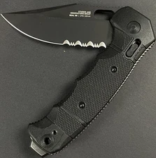 SOG Seal XR 3.9" Folding Knife Clip Point, Black GRN S35VN Stainless