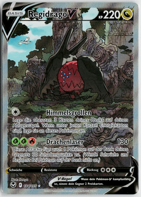 Pokémon TCG Regidrago V 184/195 Alternative Art Silberne Sturmwinde Near Mint DE