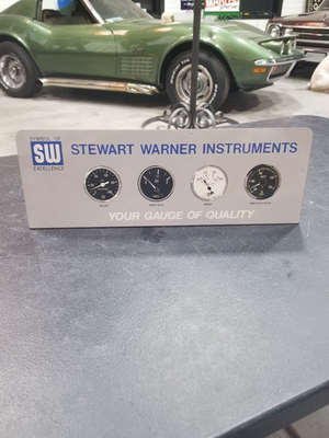 #ad stewart warner gauge Sign Display Flange Inv514 Speed Parts Man Cave $159.95