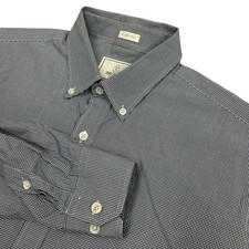 Todd Snyder Shirt Mens 17 34/35 Button Down 2 Ply Cotton Gingham Long Sleeve