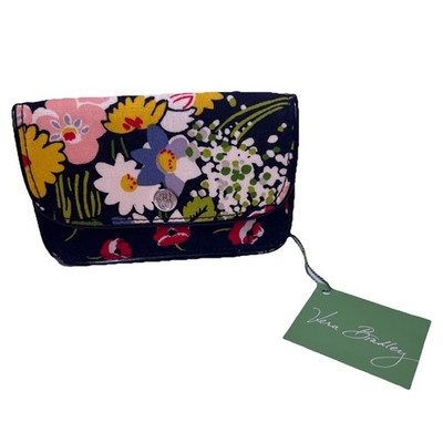 Vera Bradley Quickstep Wallet Poppy Fields Floral Snap Closure Organizer NWT