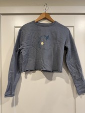 Women s Gray Cropped Long Sleeve Sweatshirt Unbranded Size Small