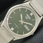 JAPAN VINTAGE SEIKO 5 AUTOMATIC 6309A MENS GREEN COLOR DIAL WATCH a500802-1
