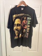 Bob Marley Songs Of Freedom Black 1 Sided Large Vintage T-shirt