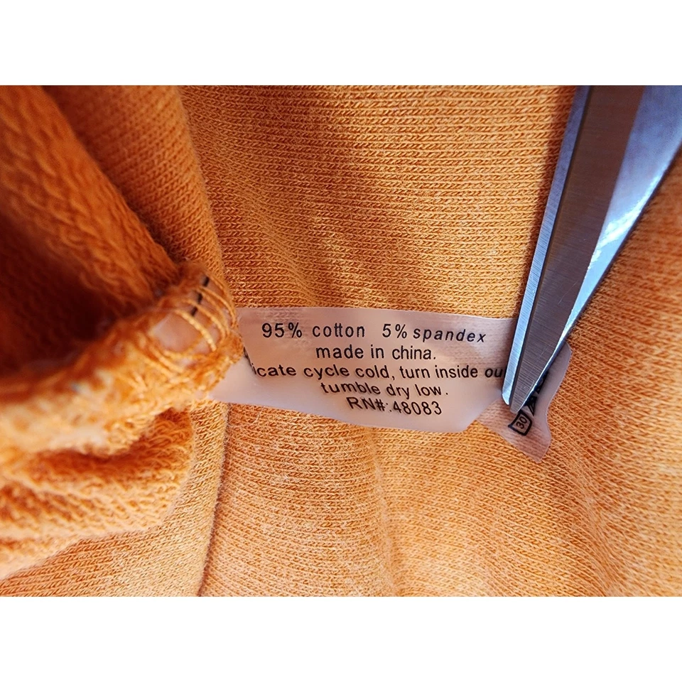 Moletom Central Park manga cropped ombro caído tamanho XL laranja gravata lateral franzida - Imagem 4 de 4