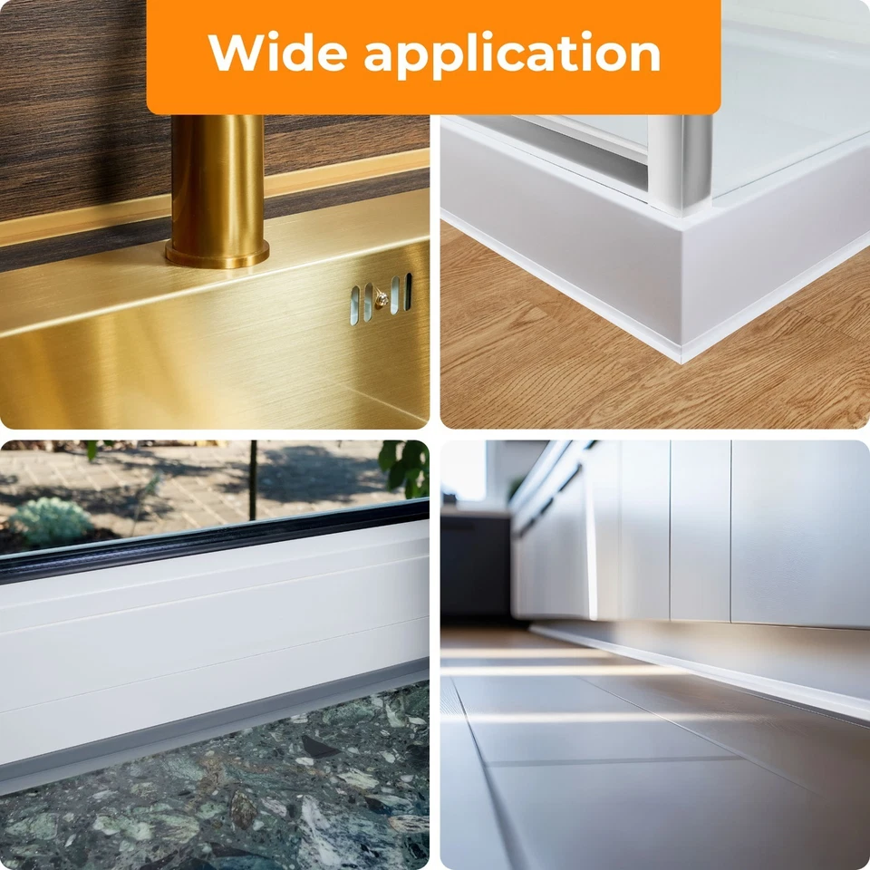 Battiscopa Morbido Adesivo 30 mm x 30 mm Striscia di Chiusura PVC Flessibile - Immagine 4 di 4