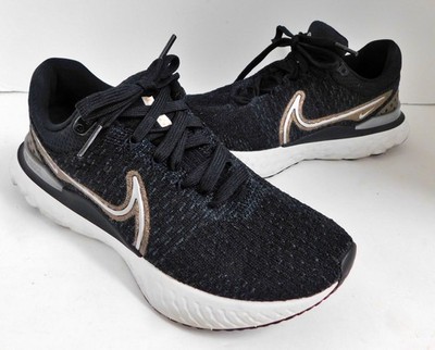 Nike React Infinity Run FK 3 Black Metallic Shoes DD3024-009 Women s Size 7.5