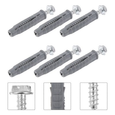 6Pcs Versatile Wall Anchors with Carbon Steel Self Tapping Screws for Home Use