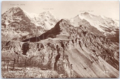 Mannlichen Vintage AK Eigermönch Jungfrau Bern Schweiz Alpen