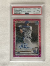 Topps 2020 Bowman Chrome Sapphire John Rave Padparadscha 1/1 Auto PSA 9 BSPA-JRA