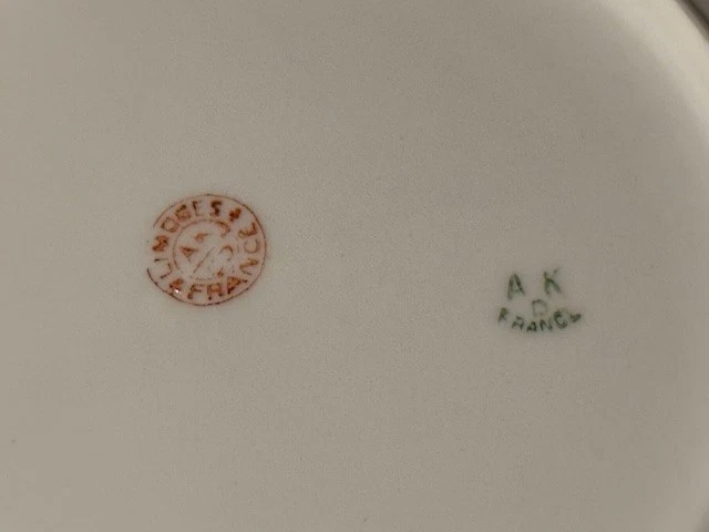 8 Limoges 7.5 inch Floral Pattern Plates - A.K. France - Image 3 of 3