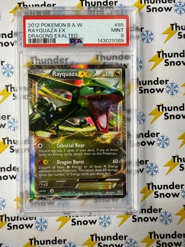 Rayquaza EX #85 Dragons Exalted 2012 Pokemon B & W PSA 9 143029389