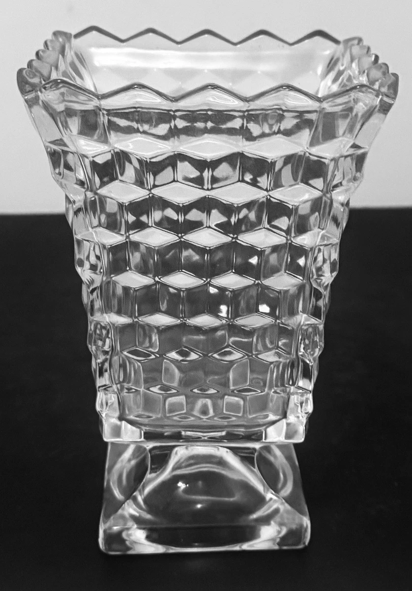 Glass Clear Collectible 1950-1959 Time Period Manufactured Vases