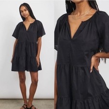Rails Dress Women’s Clarissa Tiered Dress Sz S  Black Lined Cottage Core Boho￼