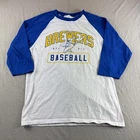 Milwaukee Brewers Raglan Shirt Med Beer Barrel Man MLB Baseball Blue White READ