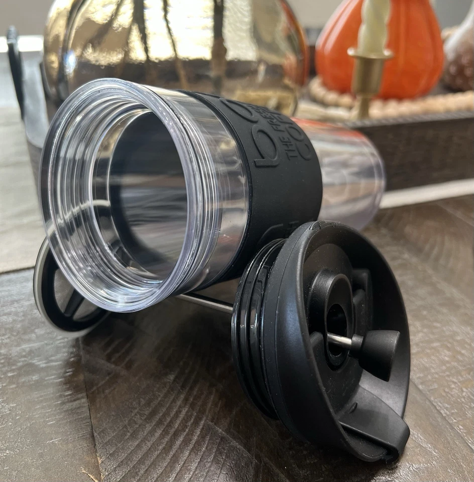 BODUM Coffee&Tea PRESS & Tumbler Aço Inoxidável Silicone Cinza Tampa Grip & Bottom - Imagem 2 de 4