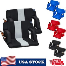 24.5" Wide Portable Stadium Seats with Back Support and Padded Cushion, Set of 2
