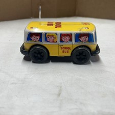 Vintage Tin Friction School Bus Toy Made in Japan Litho 1960s Kids Vehicle