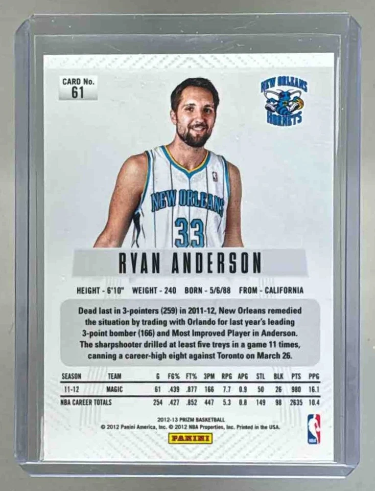 Ryan Anderson 2012 Panini Prizm #61 Silver - Image 2 of 3