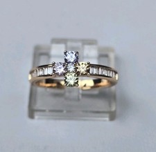 18ct Rose Gold Plated Dainty Multicoloured Cross Ring Pastel Colours  Size R