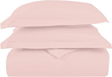 Luxurious 1000 Thread Count Light Pink 100 Cotton King Duvet Cover Set