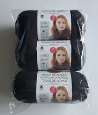  3 Pack Lion Brand Yarn 674-153 Touch of Alpaca, Black Lot Of 3 NEW Sealed