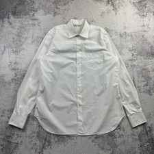 Luxury Loro Piana Italy Plain White Button Down Dress Shirt size 46
