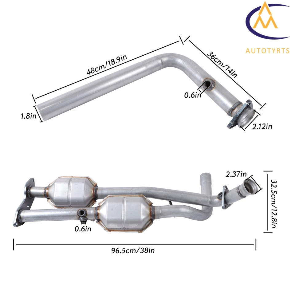 Convertidores catalíticos para Chevrolet GMC K1500 K2500 Suburban Yukon 5,7 L 1996-2000 Foto 2 de 4
