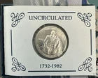 UNCIRCULATED 250 ANNIVERSARY WASHINGTON HALF DOLLAR SILVER 1732 -1982