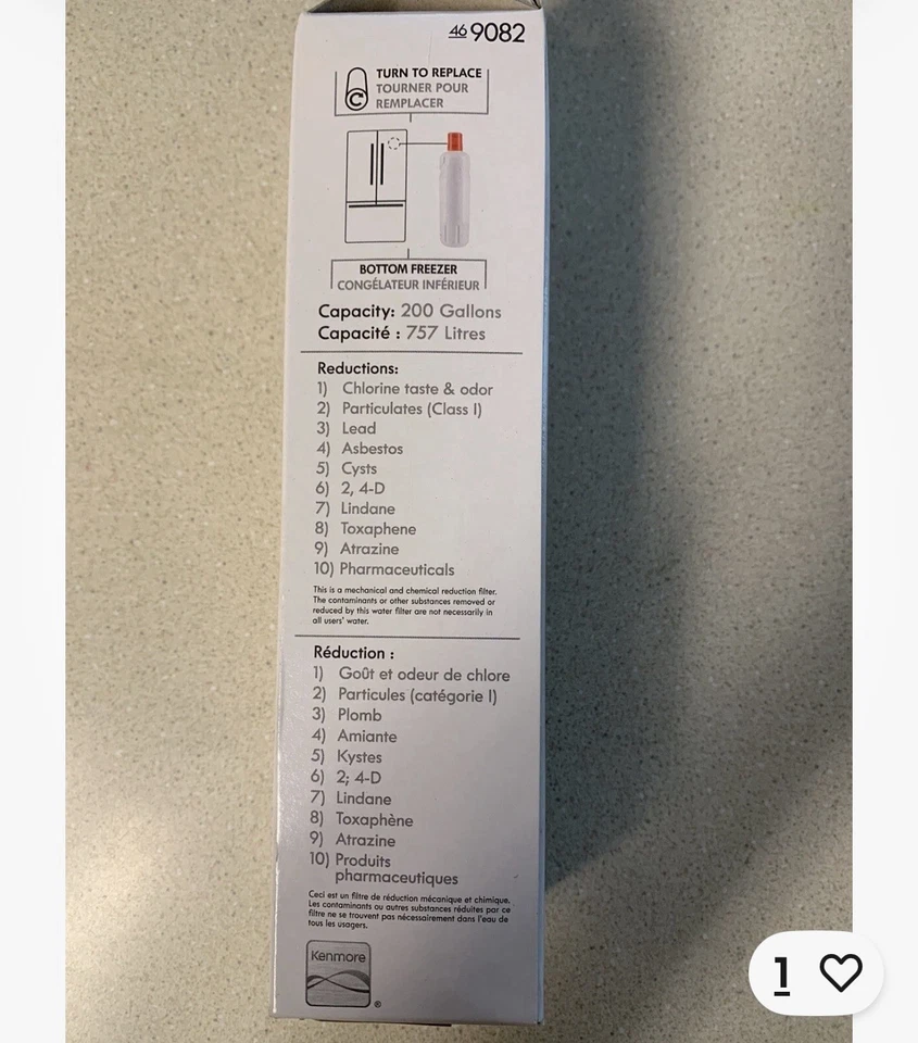 Kenmore Replacement Refrigerator Water Filter Genuine OEM 469082 46-9082 - Image 2 of 3