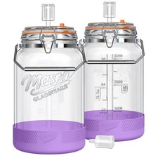 Qianfenie Upgrade 1 Gallon Fermentation Jar with Airlocks, 2 Pack Glass Jar