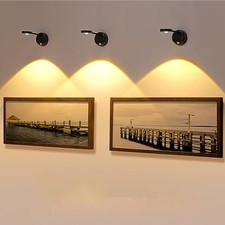 Wireless Picture Light Battery Operated Set of 2, 2PCS Black-Remote Control