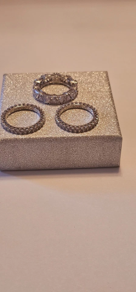 Set Of 3 Radiance Eternity Rings By Absolute, HSN, size 6 - Image 3 of 4