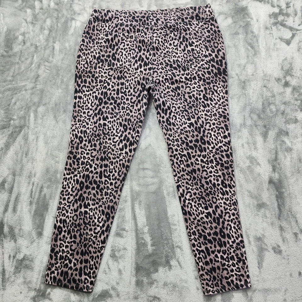 Faded Glory Jeans Womens XXL Black Tan Animal Print Jegging Skinny Pull On  - Image 2 of 4