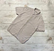 Allsaints Bonbon Shirt Viscose Short Sleeve Buttons Men Size M Beige
